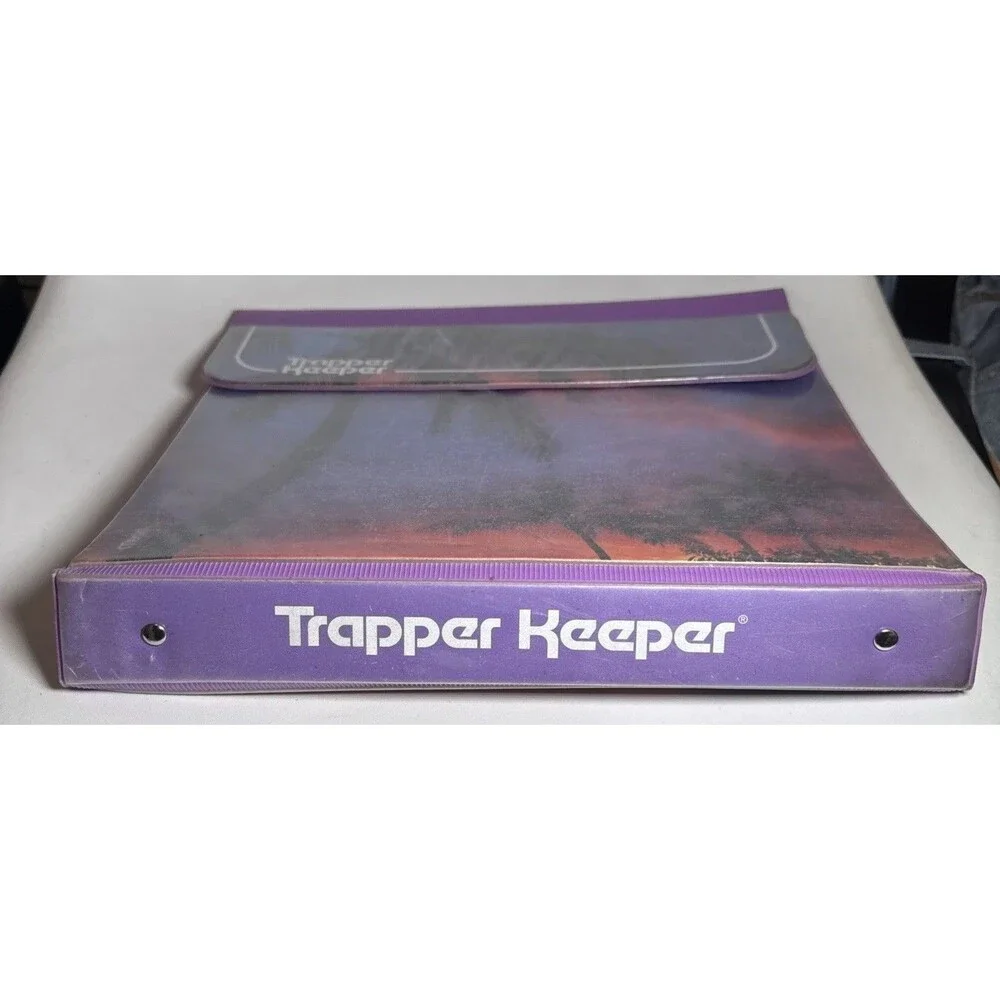 Vintage MEAD TRAPPER KEEPER Palm Trees Beach Nights Binder  1